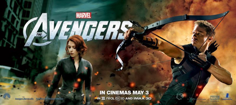 Cuatro banners y póster japonés de The Avengers: Los Vengadores
