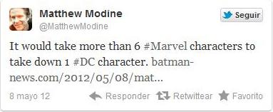 Mattew Modine arremete contra The Avengers: Los Vengadores Mattew Modine arremete contra The Avengers: Los Vengadores
