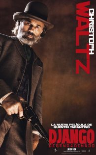 Django Sin Cadenas | Cinco carteles con los protagonistas