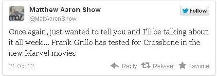 Frank Grillo podría ser Crossbones en Capitán América 2 Frank Grillo podría ser Crossbones en Capitán América 2