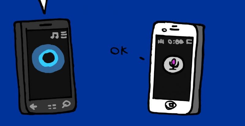 Cortana vs Siri | Web cómic