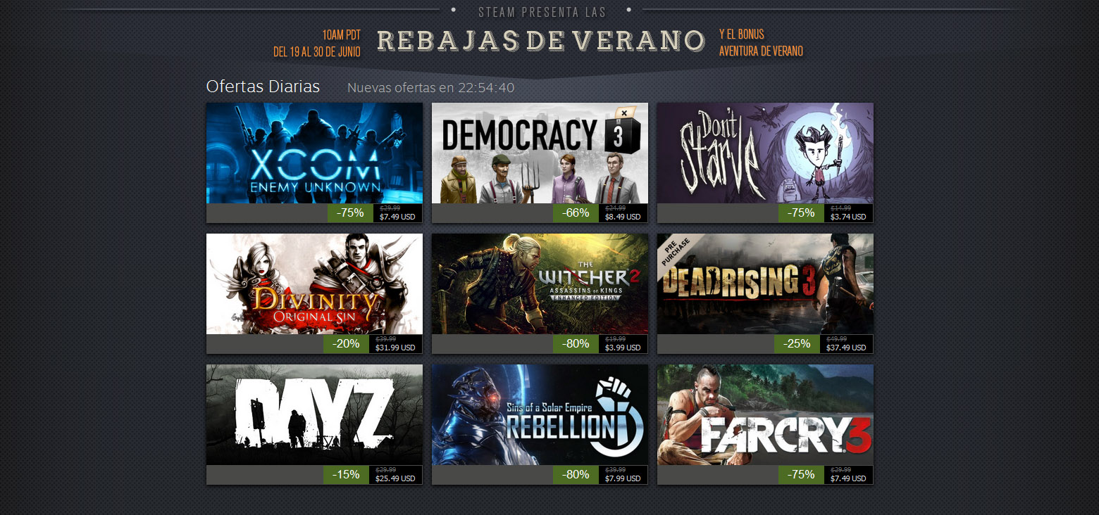 Arranca la venta de verano 2014 de Steam