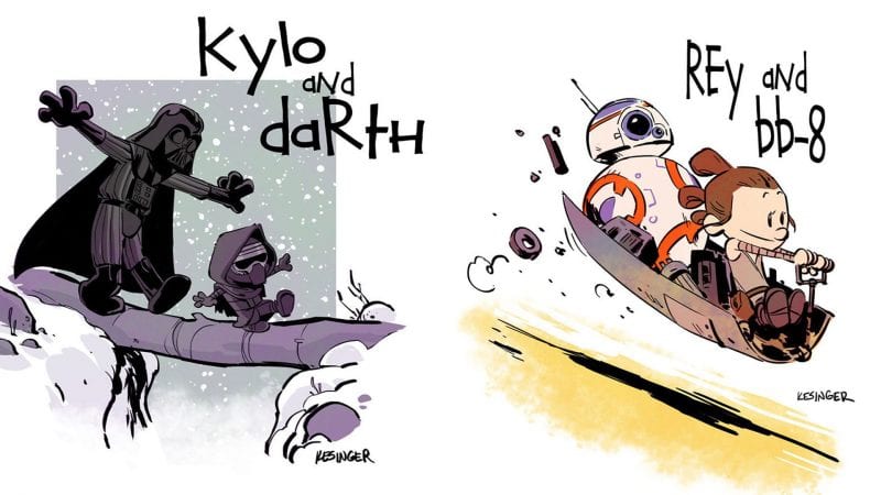 Calvin & Hobbes y Star Wars, por Brian Kesinger