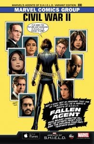 Civil War II #0, portada variante de Agents of SHIELD