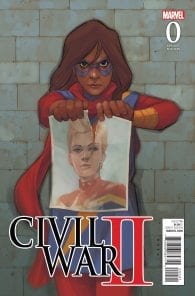 Civil War II #0, portada variante de Kamala Khan