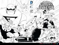 Portada variante de libro para colorear de Portada doble pasta de Future Quest #1