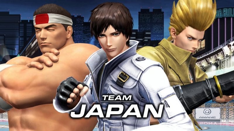 El Equipo Japón de The King of Fighters XIV está compuesto por Kyo, Benimaru y Goro.