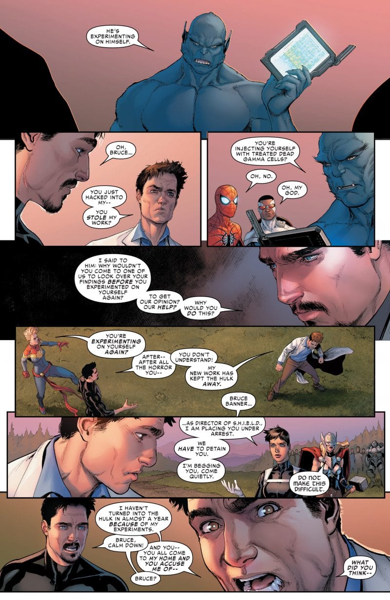 Bestia descubre que Banner ha seguido experimentando con radiación gama.