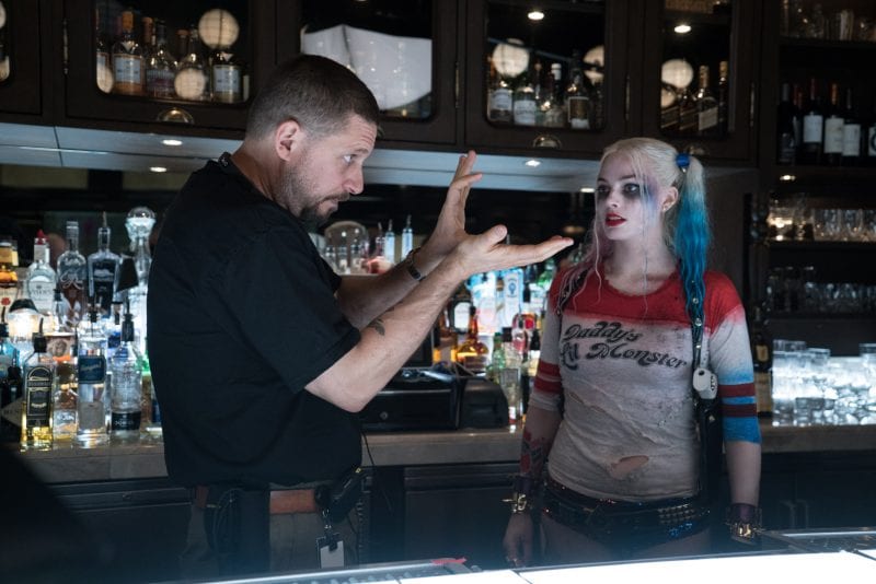 David Ayer y Margot Robbie filmando Escuadrón Suicida.
