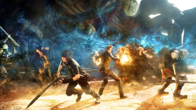 Arte de los personajes de Final Fantasy XV.