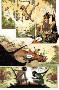 Página del cómic Tarzan on the Planet of the Apes.