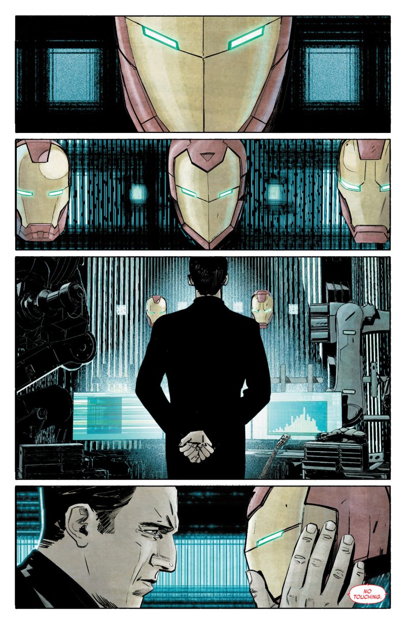 Página del cómic Infamous Iron Man #1.