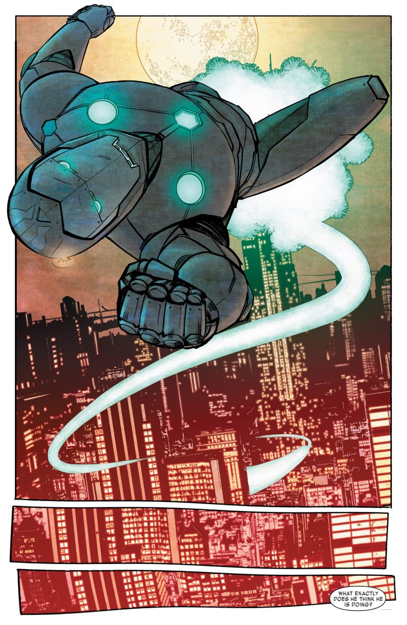 Página del cómic Infamous Iron Man #1.