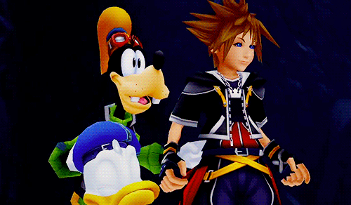 Donald, Goofy y Sora.