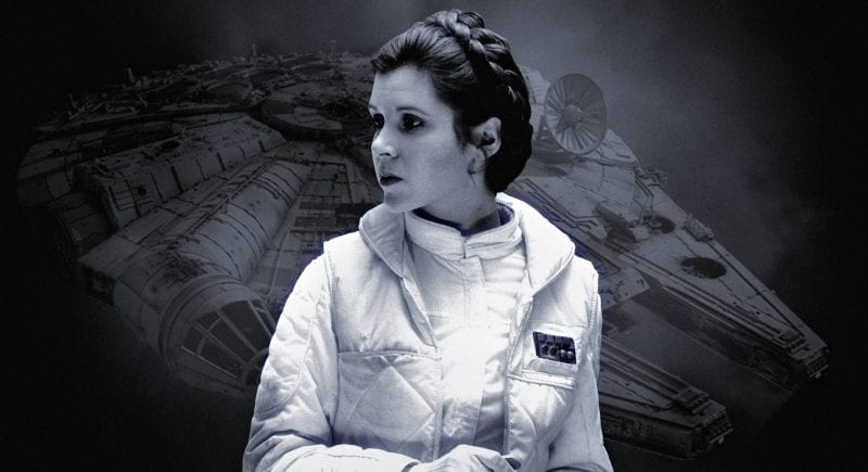 Carrie Fisher como la princesa Leia Organa en Star Wars.